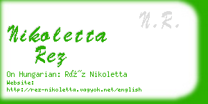 nikoletta rez business card